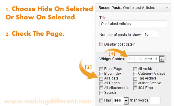 How to Show or Hide Widgets on Specific WordPress Pages